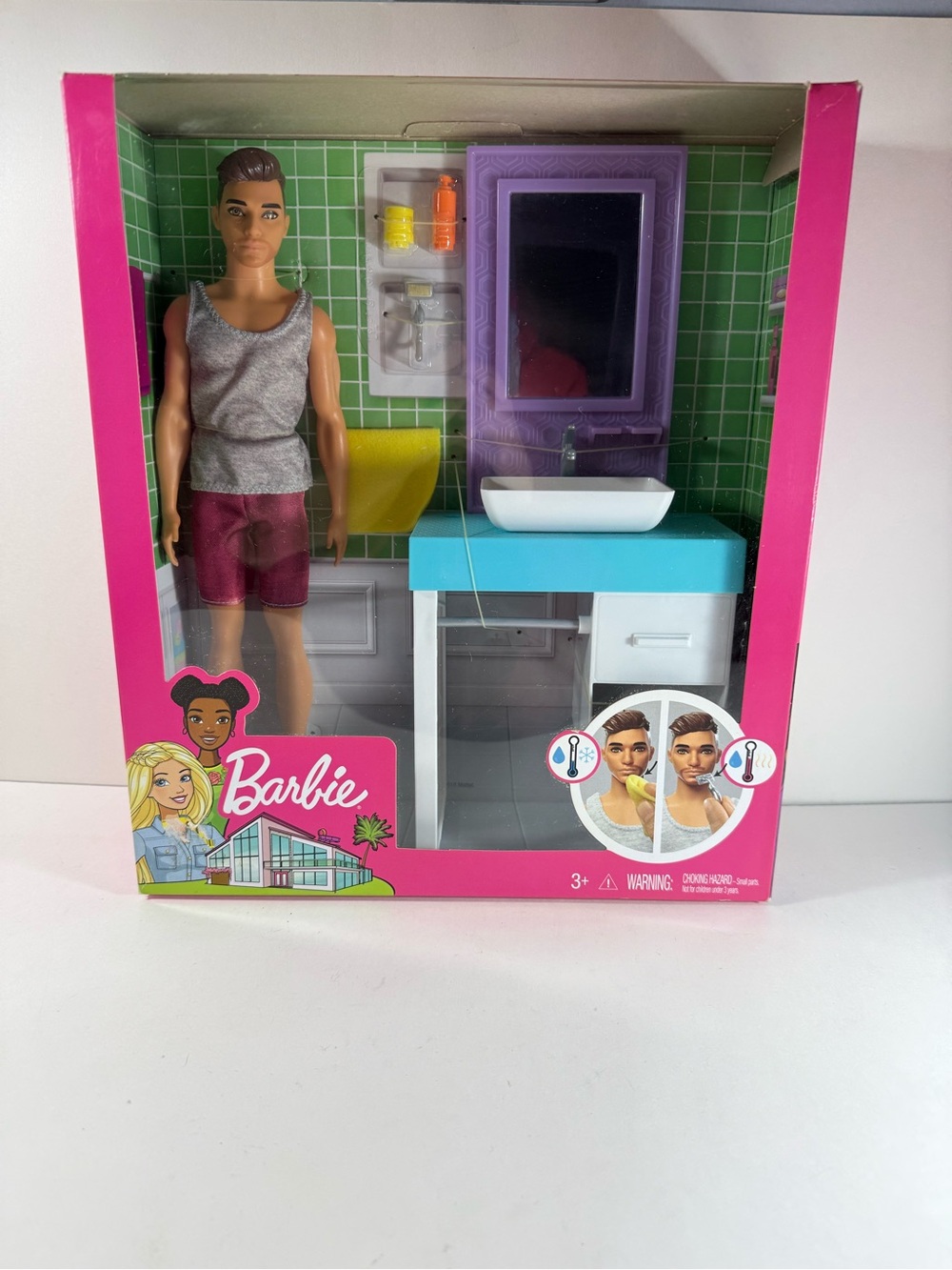 Barbie You Can Be Anything Ken Shaving Doll & Furniture #FYK53 NIB